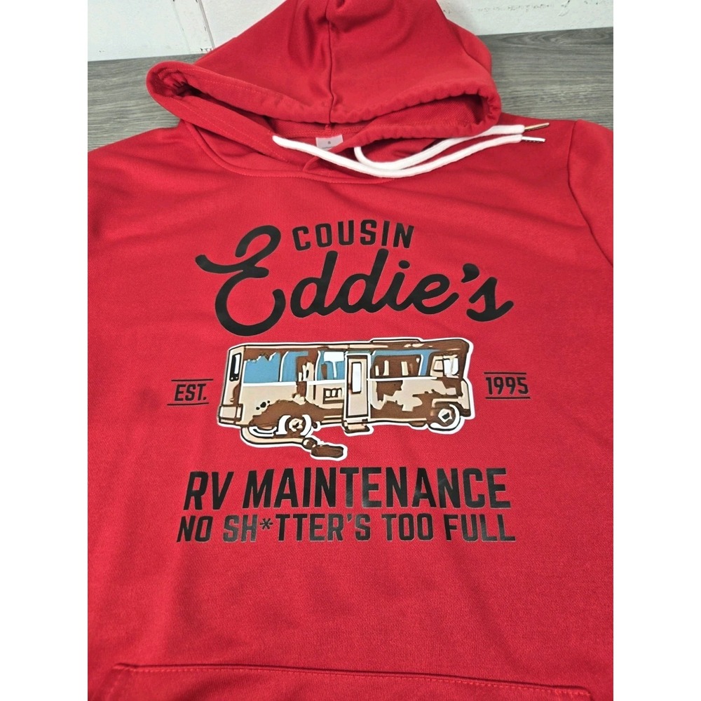 Cousin Eddies Hoodie Jacket Mens Small S Red Funny RV Mainenance‎